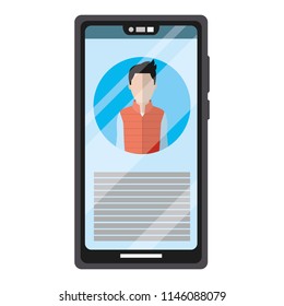 smartphone with journalist media conference reportage