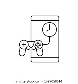 Smartphone joystick clock icon. Element of Internet in life icon