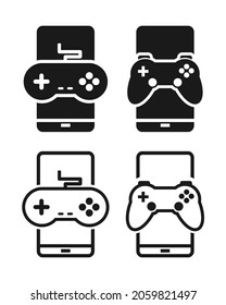 Smartphone with joystick icon. Illustration vector