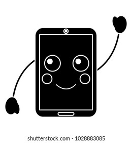smartphone kawaii phone character cartoon