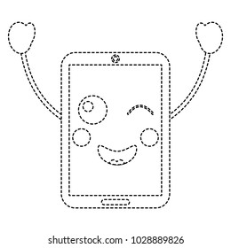 smartphone kawaii phone character cartoon