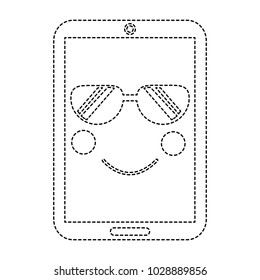 smartphone kawaii phone character cartoon