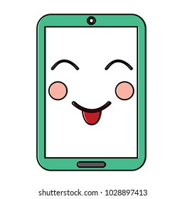 smartphone kawaii phone character cartoon