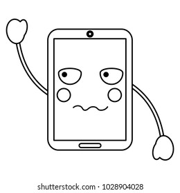 smartphone kawaii phone character cartoon