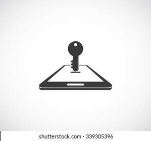 smartphone with key concept icon