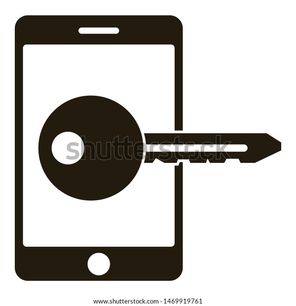 Smartphone key lock icon. Simple illustration\
of smartphone key lock vector icon for web design isolated on white\
background