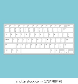 Smartphone keyboard, alphabet buttons flat style