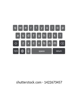 Smartphone Keyboard. Dark Alphabet Buttons. Keypad Symbol Modern Simple Vector Icon