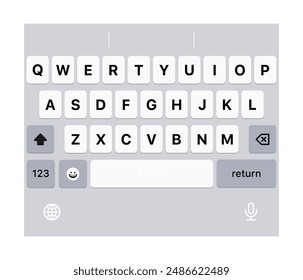 Smartphone keyboard Icons. Flat style. Vector icons.