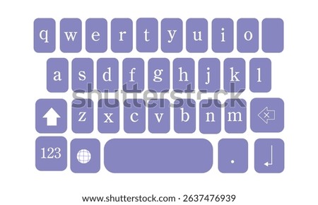 Smartphone keyboard in light and dark mode. Keypad alphabet buttons in modern flat style. Screen smartphone keyboard with black and white colors. EPS 10 . 