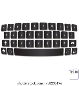 Smartphone keyboard, mobile phone keypad vector mockup. Keyboard for mobile device illustration
