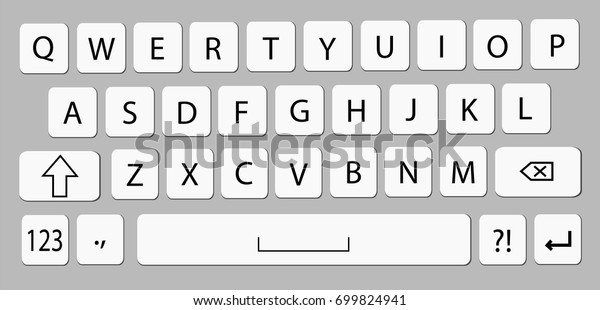 スマートフォンキーボード 携帯電話のキーパッドのベクター画像モックアップ モバイルデバイス用キーボードのイラスト のベクター画像素材 ロイヤリティフリー