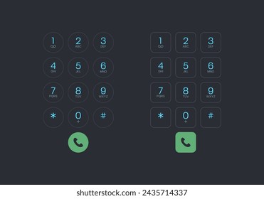 Teclado para smartphone con números y letras. Interfaz de usuario para el dispositivo sensor. Plantilla vectorial para su diseño.