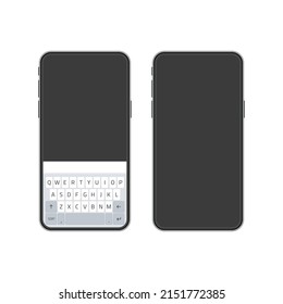 Smartphone con teclado. Plantilla de mensaje de teléfono. Servicio de mensajería. Icono moderno del smartphone. Concepto para banners web, sitios web o infografías.