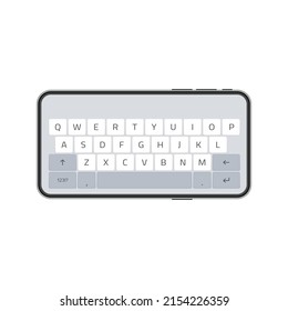 Smartphone with keyboard. Phone message template. Messaging service. Modern smartphone icon. Concept for web banners, web sites or infographics.