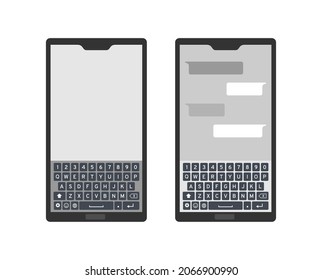 Smartphone Con Ilustración De Vector De Plantilla De Mockup Con Vector De Teclado