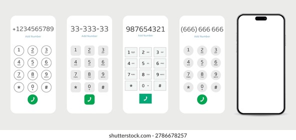 Smartphone keypad set. Keypad with numbers and letters for mobile phone