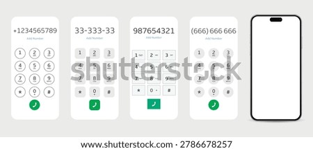 Smartphone keypad set. Keypad with numbers and letters for mobile phone