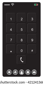 Smartphone  Keypad For Touchscreens,Vector Illustration