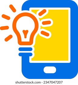 Concepto de diseño de logotipo de smartphone y lámpara