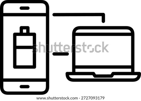 Smartphone and laptop connection icon