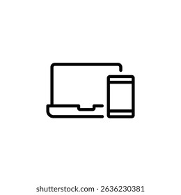 smartphone and laptop icon vector	
