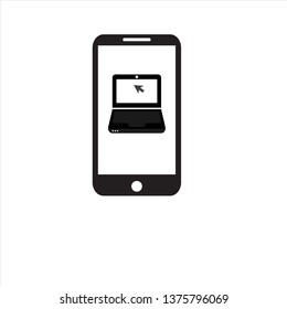 smartphone with laptop icon,vector best flat icon.