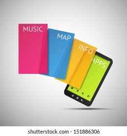 Smartphone With Layers | Business Vector Illustration