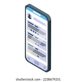 Smartphone level skill icon isometric vector. Training career. Soft brain