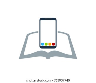 Smartphone Library Icon Logo Design Element