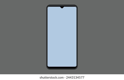 Smartphone with light blue screen and modern design.