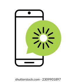 smartphone light mode flat icon vector illustration