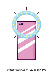 Smartphone mit Leuchtring-Symbol