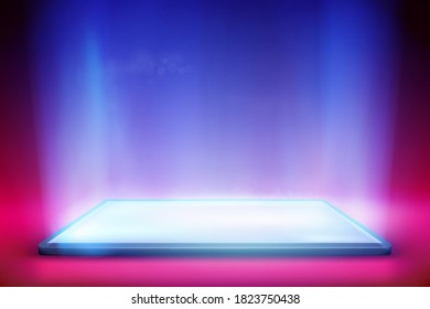 Smartphone light screen. Computer or tablet display. Colorful background. Vector illustration.