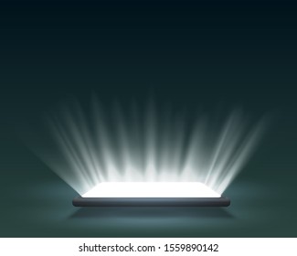 Smartphone light screen, technology mobile display light. Vector illustration