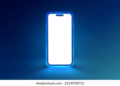 Smartphone light screen, technology mobile display light. Smart phone screen glows illustrations. Vector.