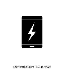 smartphone, lightning, energy icon on white background. Can be used for web, logo, mobile app, UI, UX