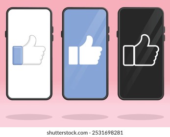 Smartphone Like Thumbs up Social Media Interaction