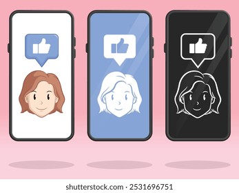 Smartphone Like Woman Female User Interaction