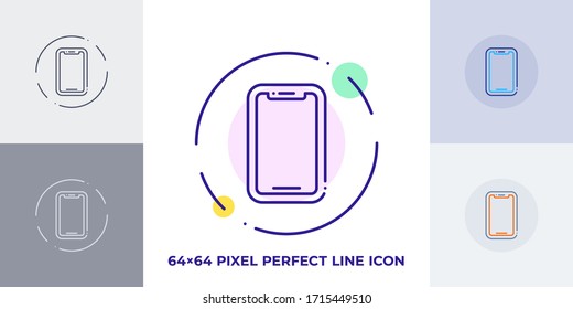Icono de arte de línea Smartphone, ilustración vectorial