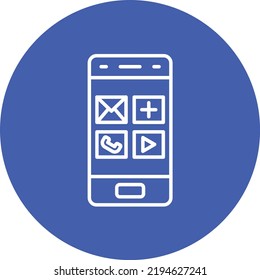 Smartphone line circle icon vector image. Can also be used for web apps, mobile apps and print media.