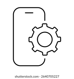 Smartphone Line Editable Stroke Icon. Mobile Phone Functions, Settings, Technology, Apps, Security, Shopping, Mobile Wallet, Marketing, Promotion, Communication Vector Illustration