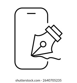 Smartphone Line Editable Stroke Icon. Mobile Phone Functions, Settings, Technology, Apps, Security, Shopping, Mobile Wallet, Marketing, Promotion, Communication Vector Illustration