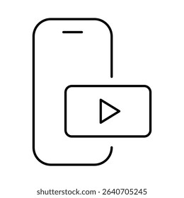 Smartphone Line Editable Stroke Icon. Mobile Phone Functions, Settings, Technology, Apps, Security, Shopping, Mobile Wallet, Marketing, Promotion, Communication Vector Illustration