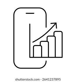 Smartphone Line Editable Stroke Icon. Mobile Phone Functions, Settings, Technology, Apps, Security, Shopping, Mobile Wallet, Marketing, Promotion, Communication Vector Illustration