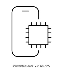 Smartphone Line Editable Stroke Icon. Mobile Phone Functions, Settings, Technology, Apps, Security, Shopping, Mobile Wallet, Marketing, Promotion, Communication Vector Illustration