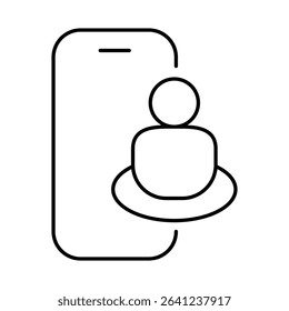 Smartphone Line Editable Stroke Icon. Mobile Phone Functions, Settings, Technology, Apps, Security, Shopping, Mobile Wallet, Marketing, Promotion, Communication Vector Illustration