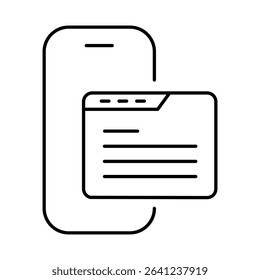 Smartphone Line Editable Stroke Icon. Mobile Phone Functions, Settings, Technology, Apps, Security, Shopping, Mobile Wallet, Marketing, Promotion, Communication Vector Illustration