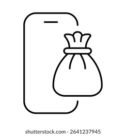Smartphone Line Editable Stroke Icon. Mobile Phone Functions, Settings, Technology, Apps, Security, Shopping, Mobile Wallet, Marketing, Promotion, Communication Vector Illustration