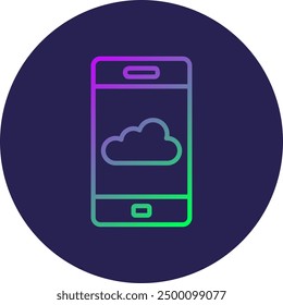 Smartphone Line Gradient Icon Design